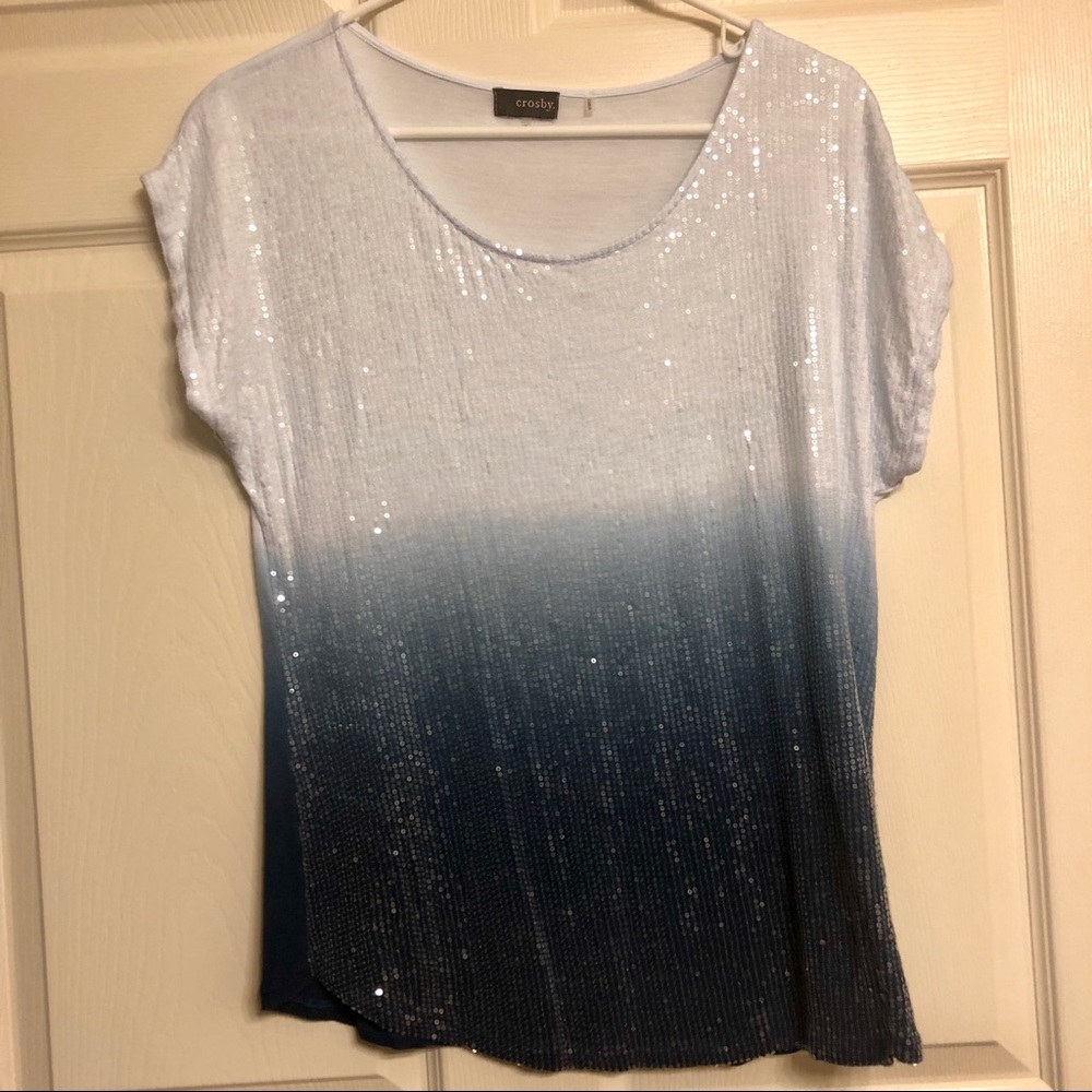 Crosby. blue/white ombré shirt
